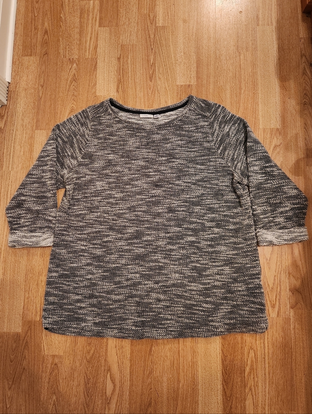 Croft & Barrow Cotton Blend 3/4 Sleeve Knit Sweater 1X